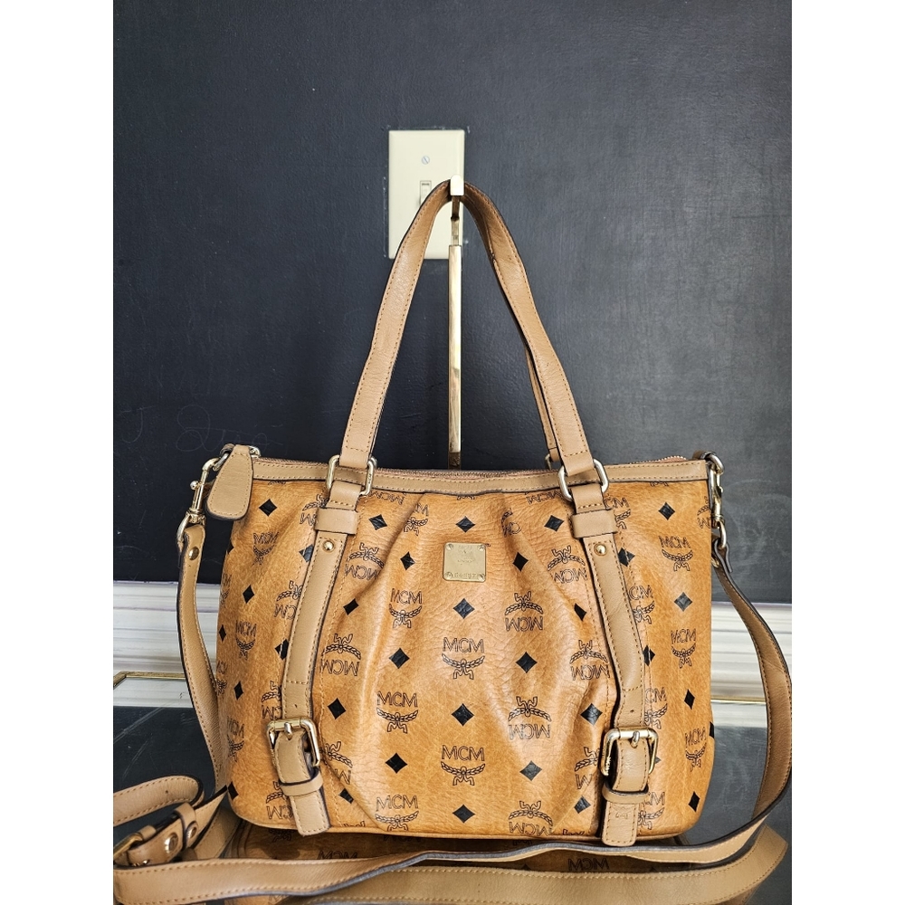 MCM Visetos Cognac Handbag/Shoulder bag Brown - Picture 8 of 13